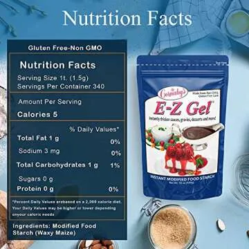 Cornaby's E-Z Gel Instant Food Thickener, 16oz. Gluten-Free, Non-GMO, All-Natural, Instant Food Starch Granules For Thickening Sauces, Soups, Gravy, Desserts, Salad Dressing, and More! Pack of 1