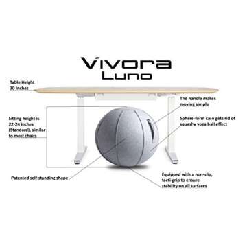Vivora Luno Exercise Ball Chair - Stylish and Ergonomic Seating for Home and Office