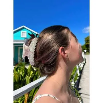 LILIE&WHITE Acrylic Hair Clips For Women Purple Claw Clips Summer Beach Starfish Hair Clip With Claw Hair Styling Hair Clips Accessories Long-lasting Fixed Hairstyle