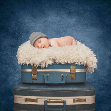 Haboke 5x7FT Dark Blue Portrait Photography Backdrop for Adult Portrait Photo Props Booth Background Photoshoot Studio with Roller Pocket on Top