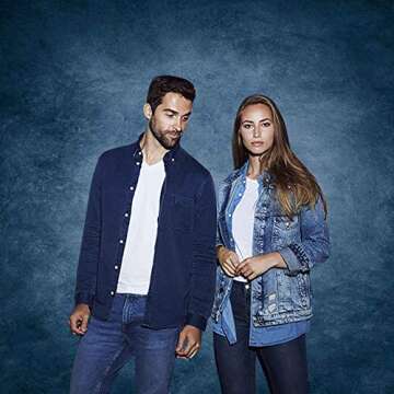 Haboke 5x7FT Dark Blue Portrait Photography Backdrop for Adult Portrait Photo Props Booth Background Photoshoot Studio with Roller Pocket on Top