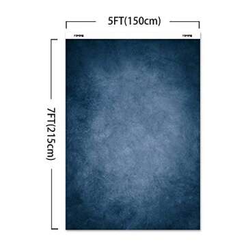 Haboke 5x7FT Dark Blue Portrait Photography Backdrop for Adult Portrait Photo Props Booth Background Photoshoot Studio with Roller Pocket on Top