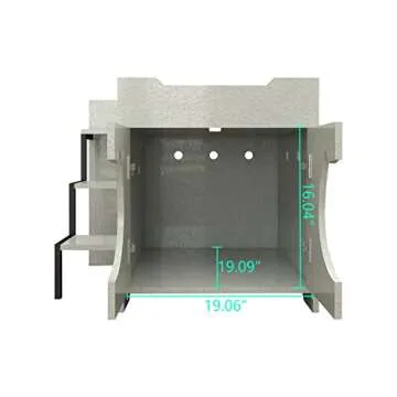 Senich Cat Litter Box Furniture, Litter Box Enclosure Privacy Cat Cabinet with Stairs Modern Pet House Nightstand Side Table Easy to Assemble