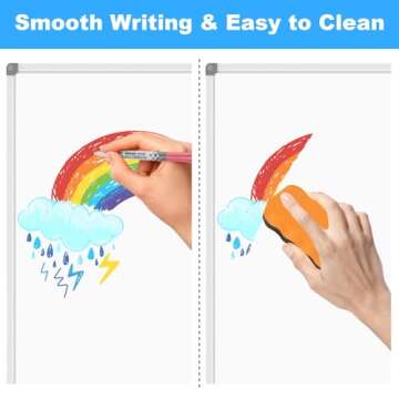 Lockways Large 72" x 40" Magnetic Dry Erase Board - Wall Mounted Whiteboard| White Board with Pen Tray, Aluminum Message Presentation Memo Board for Office & School