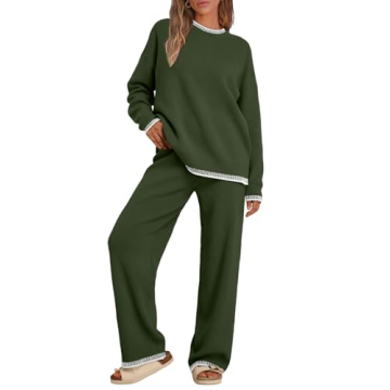LILLUSORY Lounge Sets Womens 2 Piece Matching Sweater Loungewear Set for Fall 2024