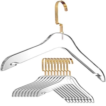 Stylish Acrylic Clothes Hangers - 10 Pack for Closet Organization