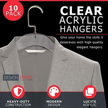 Stylish Acrylic Clothes Hangers - 10 Pack for Closet Organization