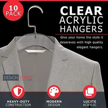 Stylish Acrylic Clothes Hangers - 10 Pack for Closet Organization