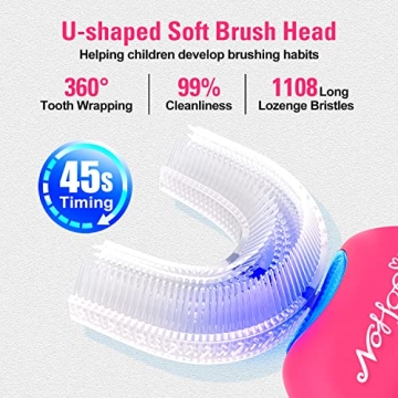 NOHOO Kids U Shape Electric Toothbrush - Fun Dental Care for Kids