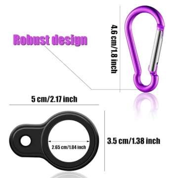 5 Sets Silicone Water Bottle Carrier with 5 Pieces Keychain Clip Key Ring Clip for Outdoor Activitie...