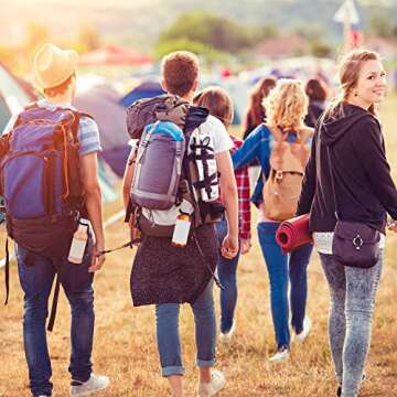 5 Sets Silicone Water Bottle Carrier with 5 Pieces Keychain Clip Key Ring Clip for Outdoor Activities or Daily Use (Black, Silver, Yellow, Purple and Green)