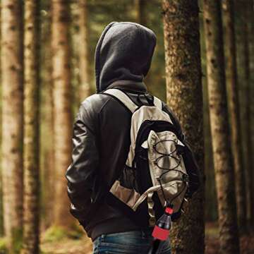 5 Sets Silicone Water Bottle Carrier with 5 Pieces Keychain Clip Key Ring Clip for Outdoor Activities or Daily Use (Black, Silver, Yellow, Purple and Green)