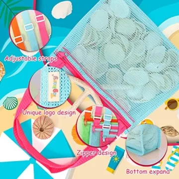 Tagitary Beach Toys Mesh Bag Set for Shell Collecting