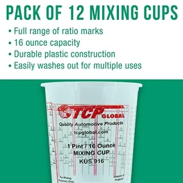 Custom Shop Paint Mixing Cups - 12 Pack, 16 Ounce with Measurements