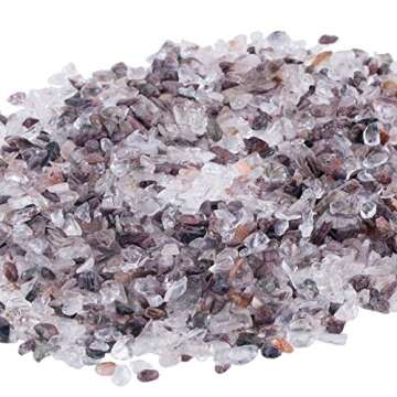 SUNYIK Phantom Quartz Tumbled Chips Crystal Crushed Pieces Irregular Shaped 1pound(About 460 gram)