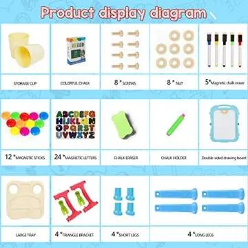 Mojitodon Adjustable Double Sided Art Easel for Kids