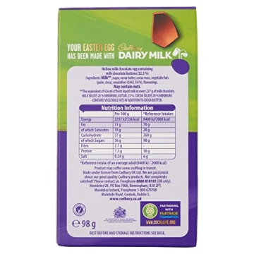 Cadbury Easter Egg 96g Premium Milk Chocolate with Buttons