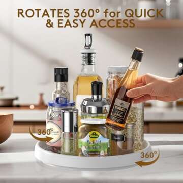 Lazy Susan Turntable 2 Pack for Easy Kitchen Organization