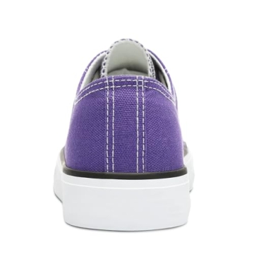 Obtaom Women's Dark Purple Canvas Sneakers Comfortable Flats