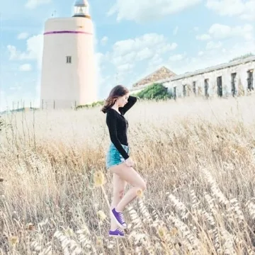 Obtaom Women's Dark Purple Canvas Sneakers Comfortable Flats