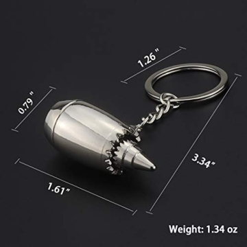 Glenber Aircraft Engine Keychain Stainless Steel Gift