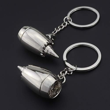 Glenber Aircraft Engine Keychain Stainless Steel Gift