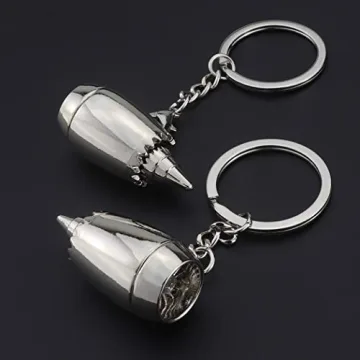 Glenber Aircraft Engine Keychain Stainless Steel Gift