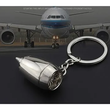 Glenber Aircraft Engine Keychain Stainless Steel Gift