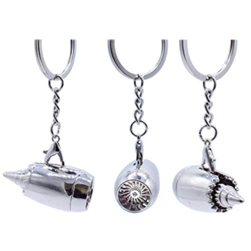 Glenber Aircraft Engine Keychain Stainless Steel Gift