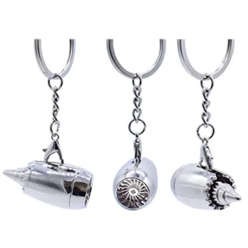 Glenber Aircraft Engine Keychain Stainless Steel Gift