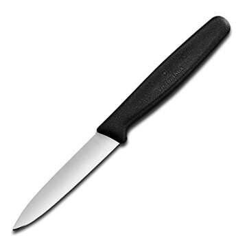 Victorinox 3.25 Inch Paring Knife with Straight Edge, Spear Point, Black
