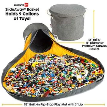 Creative QT SlideAway Toy Storage Organizer & Play Mat for Kids