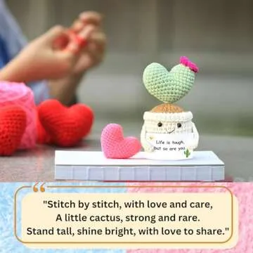 Handmade Emotional Support Crochet Cactus Gift with Card