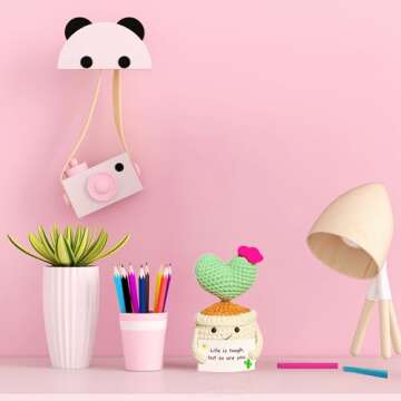 Handmade Emotional Support Crochet Cactus Gift with Card