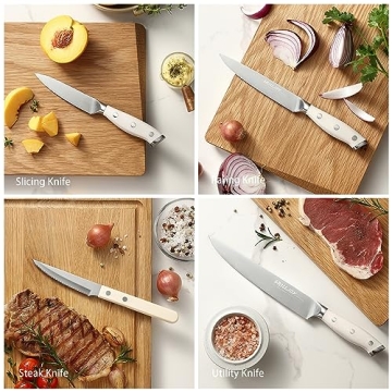 grilljoy 17PCS Premium Kitchen Knife Set with In-drawer Block