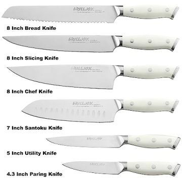 grilljoy 17PCS Premium Kitchen Knife Set with In-drawer Block