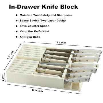 grilljoy 17PCS Premium Kitchen Knife Set with In-drawer Block