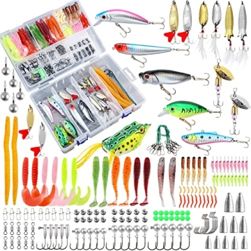 TCMBY 327PCS Fishing Tackle Lures Bait Kit Set - Ultimate Fishing Gear for All Anglers