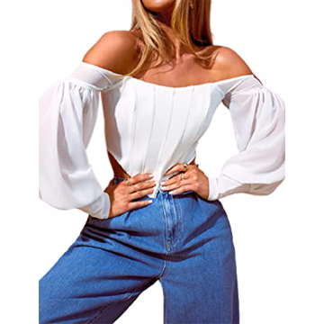 Hilinker Women's Off Shoulder Crop Top for Stylish Fashion