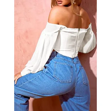 Hilinker Women's Off Shoulder Crop Top for Stylish Fashion