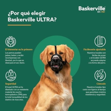 Baskerville Ultra Muzzle - Humane, Breathable Dog Muzzle