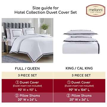 Mellanni Duvet Cover Set - 3 PC Iconic Collection Bedding Set - Hotel Luxury, Extra Soft & Cooling - Microfiber - Button Closure and Corner Ties (Queen, Hotel Gray)