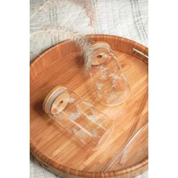 Beer Can Glass coffee cup With Bamboo Lid and glass straw. Ice Coffee Glass, Sublimation leaf printed Soda Can Cup, 16oz, Ice Tea, Drinking Cups, Cute water tumblers, wood lids, glassware.