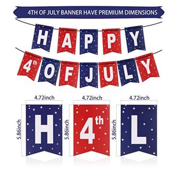 Happy 4th of July Banner - Quality Fourth of July Banner, Patriotic Banner, Independence Day Banner ...