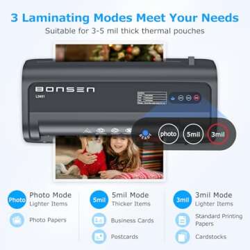 BONSEN A4 Laminator, 9.33-Inch with Never Jam Technology