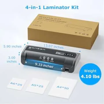 BONSEN A4 Laminator, 9.33-Inch with Never Jam Technology