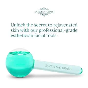 Satavi Naturals Beauty Ice Globes (Heat-Resistant & Freezer-Safe) Luxurious Facial Tools for Radiant...