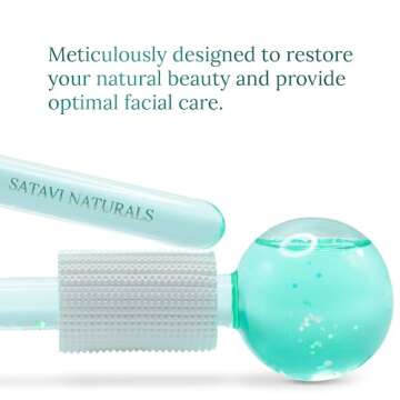 Satavi Naturals Beauty Ice Globes (Heat-Resistant & Freezer-Safe) Luxurious Facial Tools for Radiant Skin, Enhances Circulation to Tighten Skin, Reduce Puffiness, Minimize Pores, Alleviate Tension