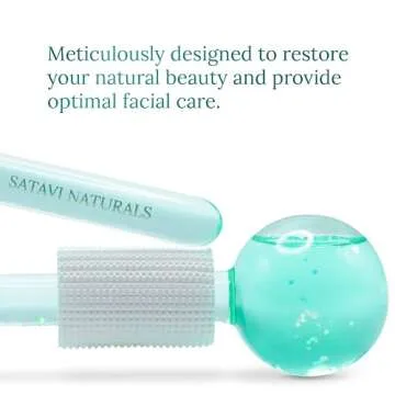 Satavi Naturals Beauty Ice Globes (Heat-Resistant & Freezer-Safe) Luxurious Facial Tools for Radiant Skin, Enhances Circulation to Tighten Skin, Reduce Puffiness, Minimize Pores, Alleviate Tension