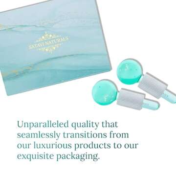 Satavi Naturals Beauty Ice Globes (Heat-Resistant & Freezer-Safe) Luxurious Facial Tools for Radiant Skin, Enhances Circulation to Tighten Skin, Reduce Puffiness, Minimize Pores, Alleviate Tension